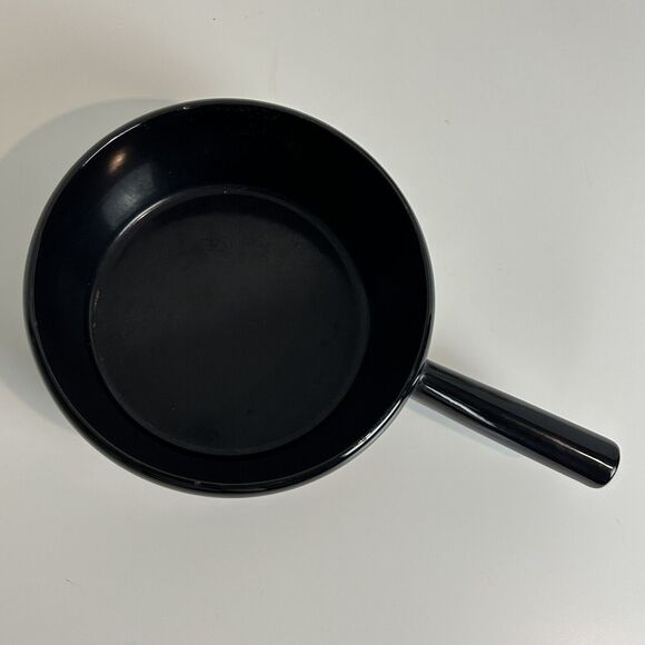 Vintage MCM Black Enamel Sauce Pan Red Dots Mid-Century 60s - Picture 3 of 9